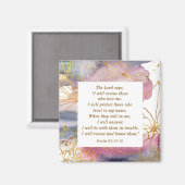 Psalm 91:14-15 Der Herr sagt, ich werde die Bibel  Magnet (Vorderseite/Rückseite)