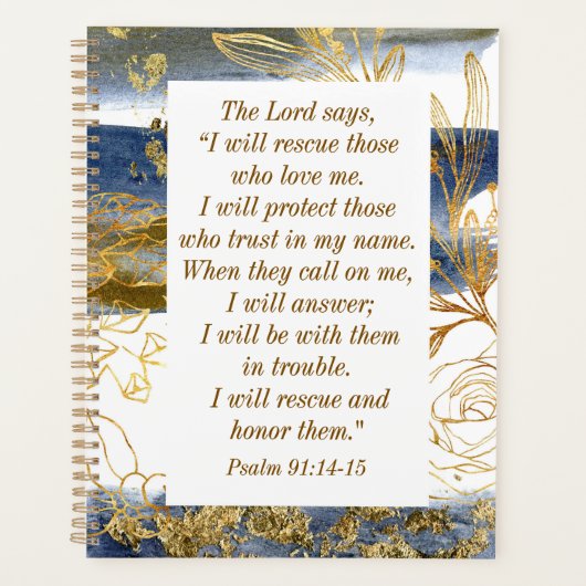 Psalm 91:14-15 Der Herr sagt, ich werde die Bibel Planer (Vorderseite)