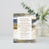 Psalm 91:14-15 Der Herr sagt, ich werde die Bibel  Postkarte (Stehend Vorderseite)