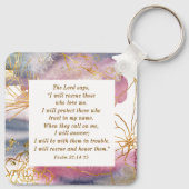 Psalm 91:14-15 Der Herr sagt, ich werde die Bibel  Schlüsselanhänger (Rückseite)