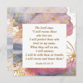 Psalm 91:14-15 Lord sagt, ich werde die Bibelkarte (Vorne/Hinten)