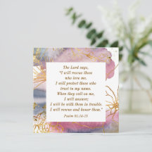 Psalm 91:14-15 Lord sagt, ich werde die Bibelkarte