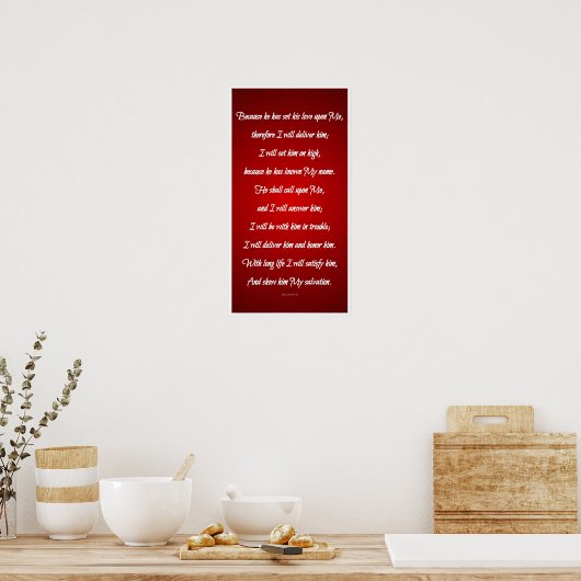 Psalm 91:14-18 poster (Küche)