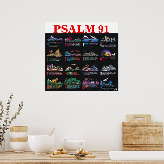 Psalm 91:1-16 poster (Küche)