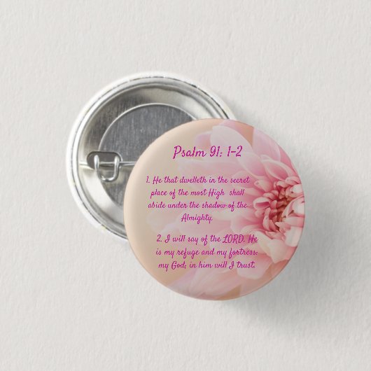 Psalm 91:1-2 button (Vorne & Hinten)
