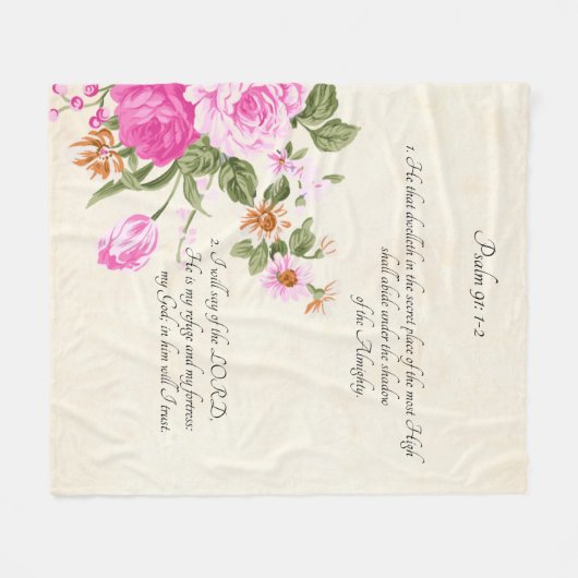 Psalm 91:1-2 fleecedecke (Vorderseite (Horizontal))