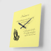 Psalm 91:1-2 Gelb Quadratische Wanduhr (Winkel)