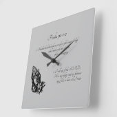 Psalm 91:1-2 Grau Quadratische Wanduhr (Winkel)