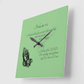 Psalm 91:1-2 Grün Quadratische Wanduhr (Winkel)