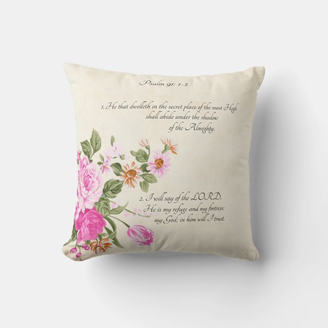 Psalm 91:1-2   kissen (Vorderseite)