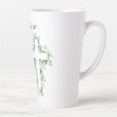 Psalm 91:1-2 Religious Cross Greenery Bible Verse Milchtasse (Rechts)