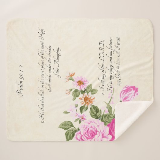 Psalm 91:1-2 sherpadecke (Vorderseite (Horizontal))