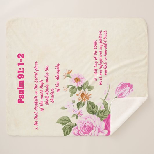 Psalm 91:1-2 sherpadecke (Vorderseite (Horizontal))