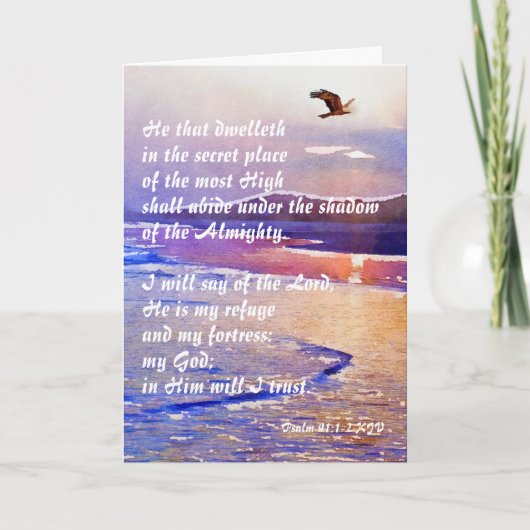 Psalm 91:1-2 Wer an dem geheimen Ort wohnt Karte (Vorderseite)