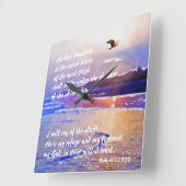 Psalm 91:1-2 Wer an dem geheimen Ort wohnt Quadratische Wanduhr (Winkel)