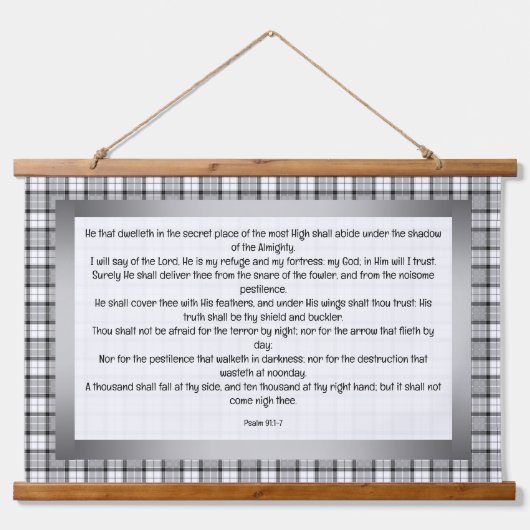 Psalm 91:1-7 wandteppich mit holzrahmen (Vorne)