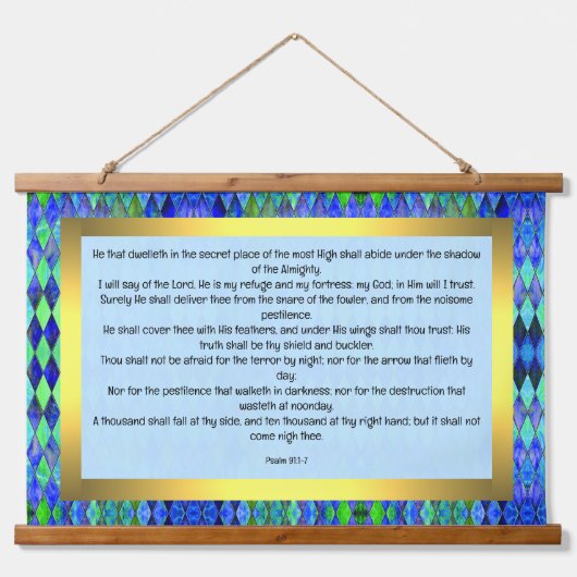 Psalm 91:1-7 wandteppich mit holzrahmen (Vorne)