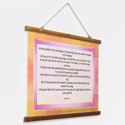 Psalm 91:1-7 wandteppich mit holzrahmen (Gewinkelt)