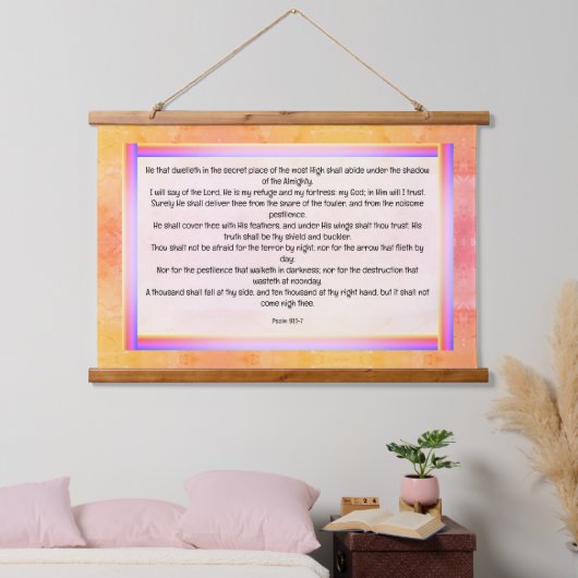 Psalm 91:1-7 wandteppich mit holzrahmen (Schlafzimmer)