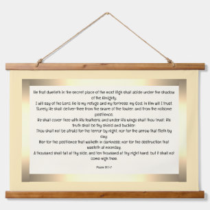 Psalm 91:1-7 wandteppich mit holzrahmen