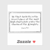 Psalm 91:1 Rectangle Custom-Cut Vinyl Stickers Aufkleber (Blatt)