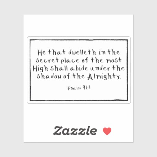 Psalm 91:1 Rectangle Custom-Cut Vinyl Stickers Aufkleber (Blatt)