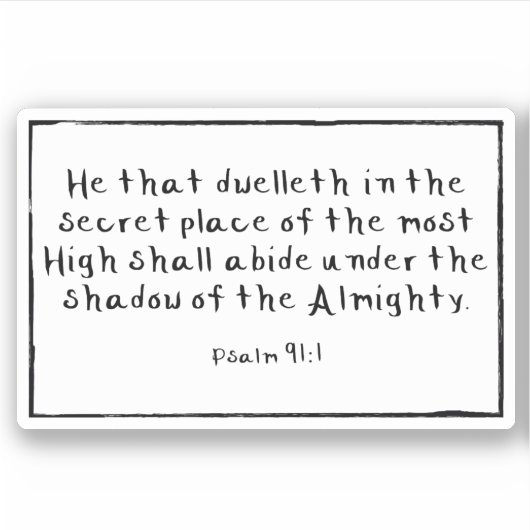 Psalm 91:1 Rectangle Custom-Cut Vinyl Stickers Aufkleber (Vorderseite)