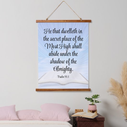 Psalm 91:1 wandteppich mit holzrahmen (Schlafzimmer)