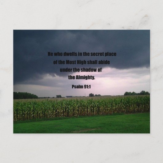 Psalm 91:1 Wer an dem geheimen Ort wohnt... Postkarte (Vorderseite)