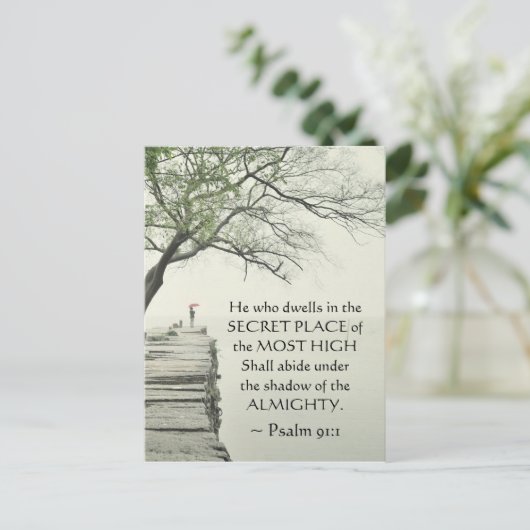 Psalm 91:1 Wer im SECRET PLACE wohnt Postkarte (Stehend Vorderseite)