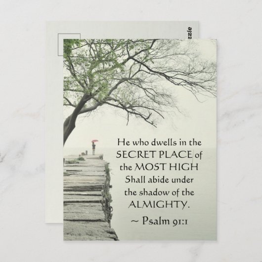 Psalm 91:1 Wer im SECRET PLACE wohnt Postkarte (Vorne/Hinten)