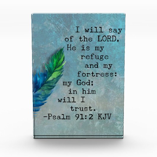 Psalm 91:2 Bibelvers Fotoblock (Vorderseite)