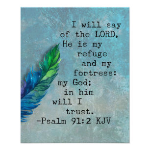 Psalm 91:2 Bibelvers Fotodruck