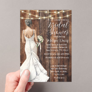 Psalm 91:2 Bridal Shower Invitation Acryleinladungen