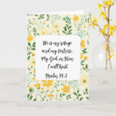 Psalm 91:2 Christian greeting Card Karte (Gelbe Blume)