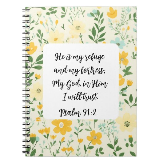 Psalm 91:2 Christian Spiral Photo Notebook Notizblock (Vorderseite)