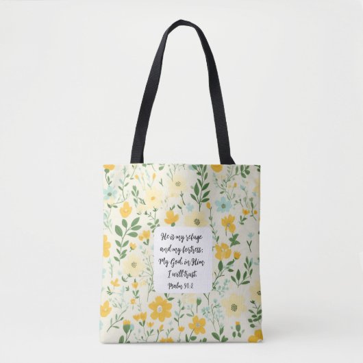 Psalm 91:2 Christian Tote Bag Tasche (Vorderseite)