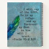 Psalm 91:2 KJV Bibelverse Notizblock (Rückseite)