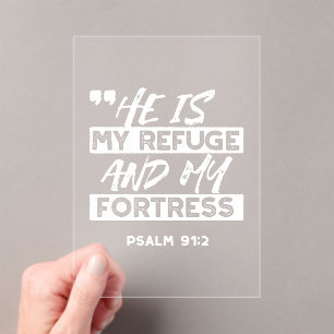 Psalm 91:2 - Meine Zuflucht und meine Festung Chri Acryleinladungen