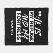 Psalm 91:2 - Meine Zuflucht und meine Festung Chri Fleecedecke (Vorderseite (Horizontal))