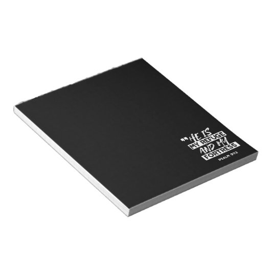 Psalm 91:2 - Meine Zuflucht und meine Festung Chri Notizblock (angewinkelt)