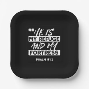 Psalm 91:2 - Meine Zuflucht und meine Festung Chri Pappteller