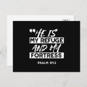 Psalm 91:2 - Meine Zuflucht und meine Festung Chri Postkarte (Vorne/Hinten)