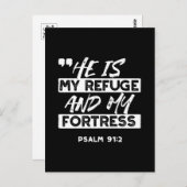 Psalm 91:2 - Meine Zuflucht und meine Festung Chri Postkarte (Vorne/Hinten)