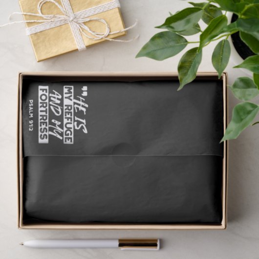 Psalm 91:2 - Meine Zuflucht und meine Festung Chri Seidenpapier (Geschenk)