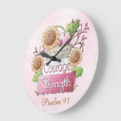 Psalm 91#2 Round (Large) Große Wanduhr (Winkel)
