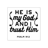 Psalm 91:2 – Trust in God Christian Bible Verse Gummistempel (Prägung)