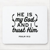 Psalm 91:2 – Trust in God Christian Bible Verse Mousepad (Vorne)