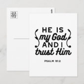 Psalm 91:2 – Trust in God Christian Bible Verse Postkarte (Vorne/Hinten)