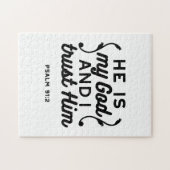 Psalm 91:2 – Trust in God Christian Bible Verse Puzzle (Horizontal)